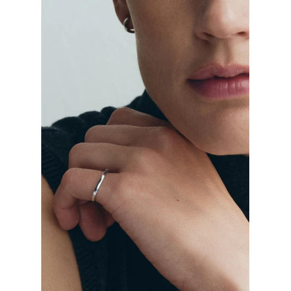 Diamond chain ring 18kt in White gold - Image 3