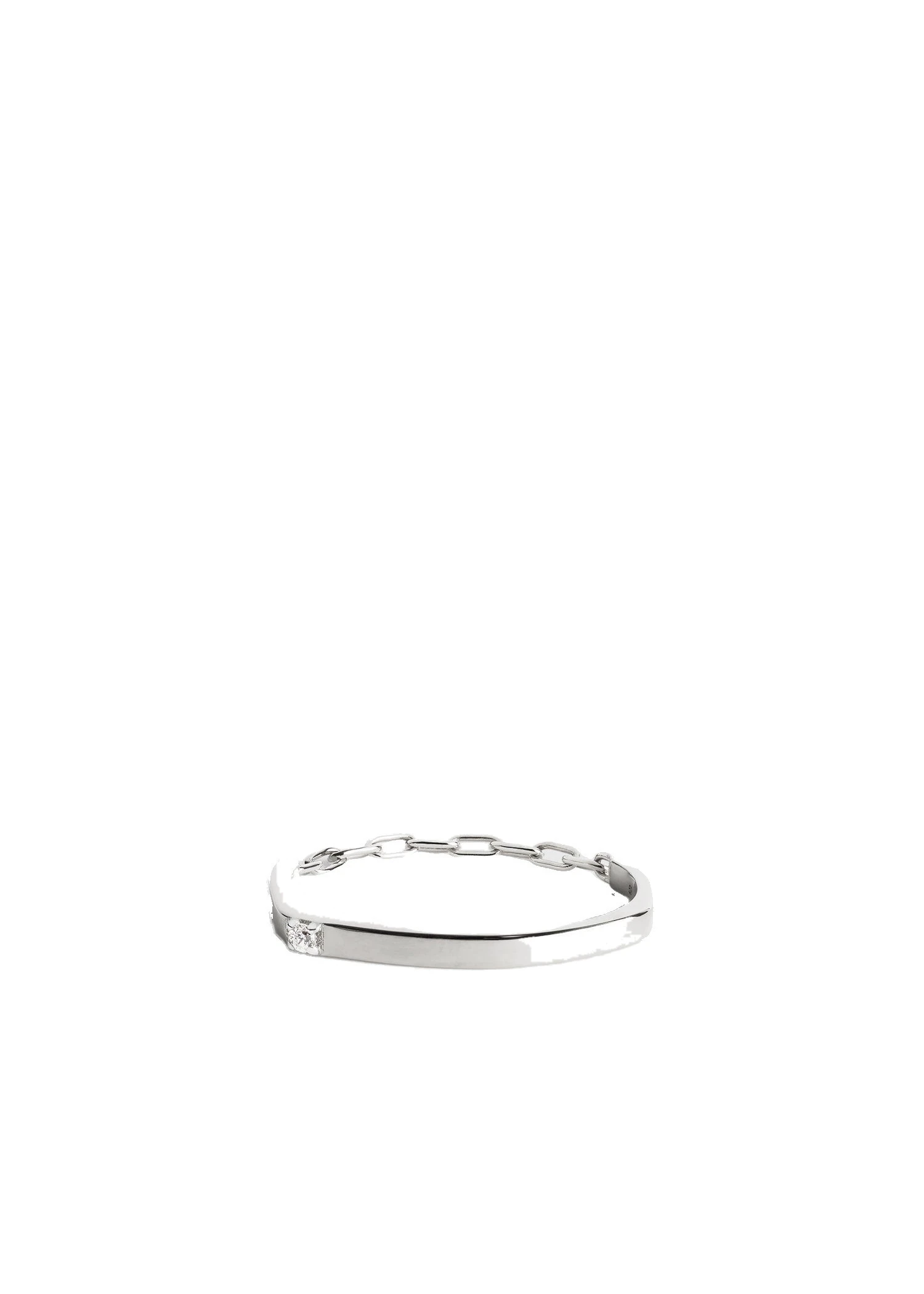 Diamond chain ring 18kt in White gold