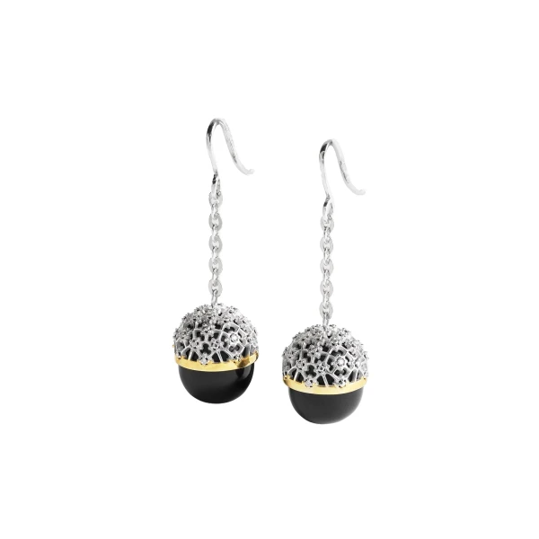 Diamond lace drops silver in Black / Silver - Image 4