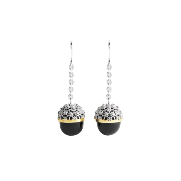 Toteme Diamond lace drops silver in Black / Silver