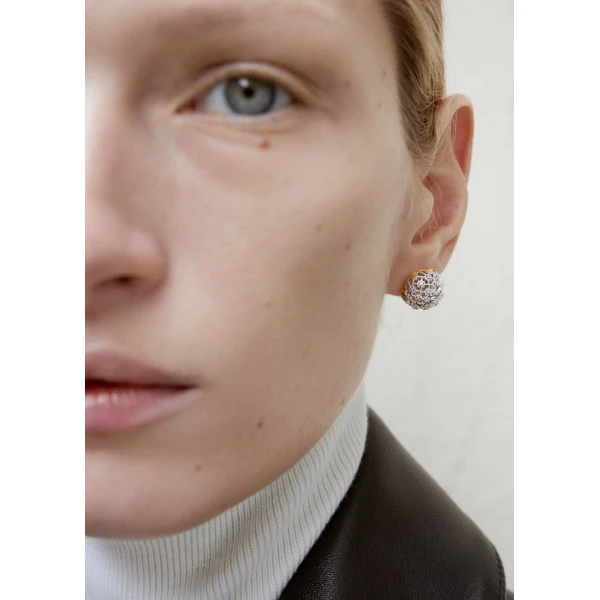 Diamond lace studs in Silver - Image 3