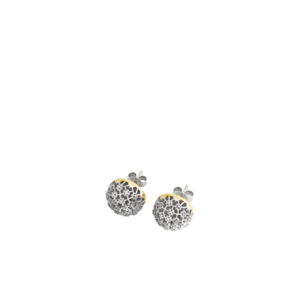 Diamond lace studs in Silver - Image 4