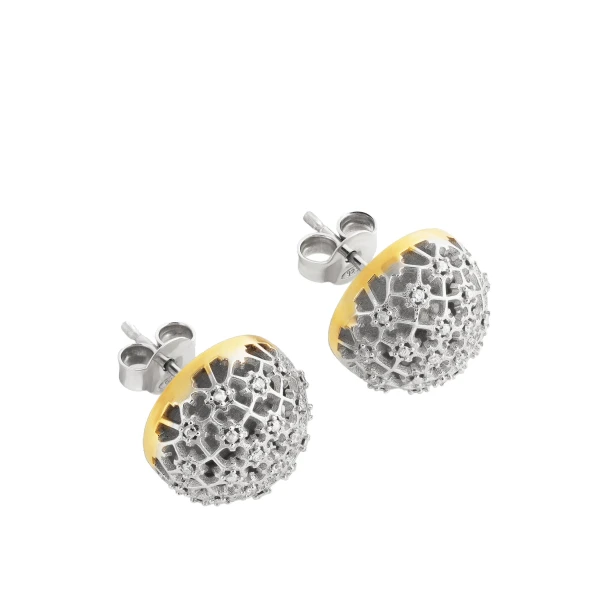 Diamond lace studs in Silver - Image 5