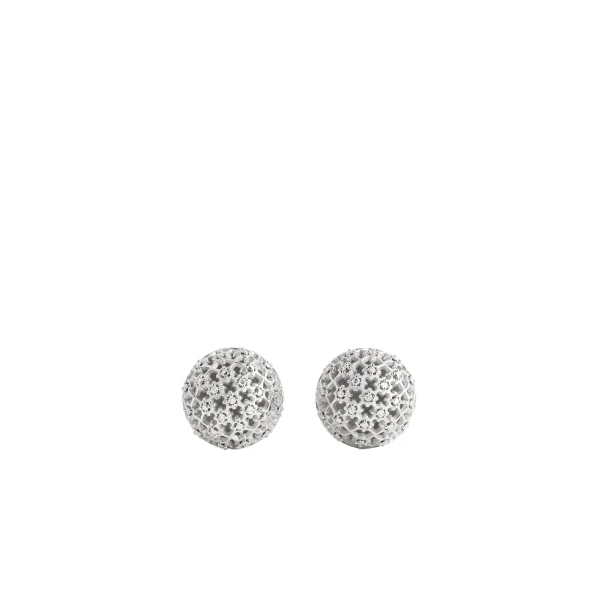 Diamond lace studs in Silver