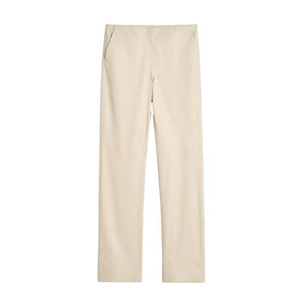 Toteme Easy leather trousers in Stone