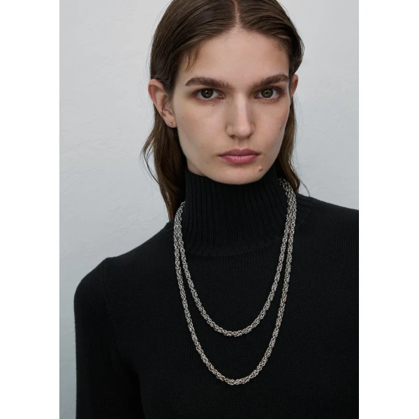 Elongated Byzantine necklace in Silver - Image 3