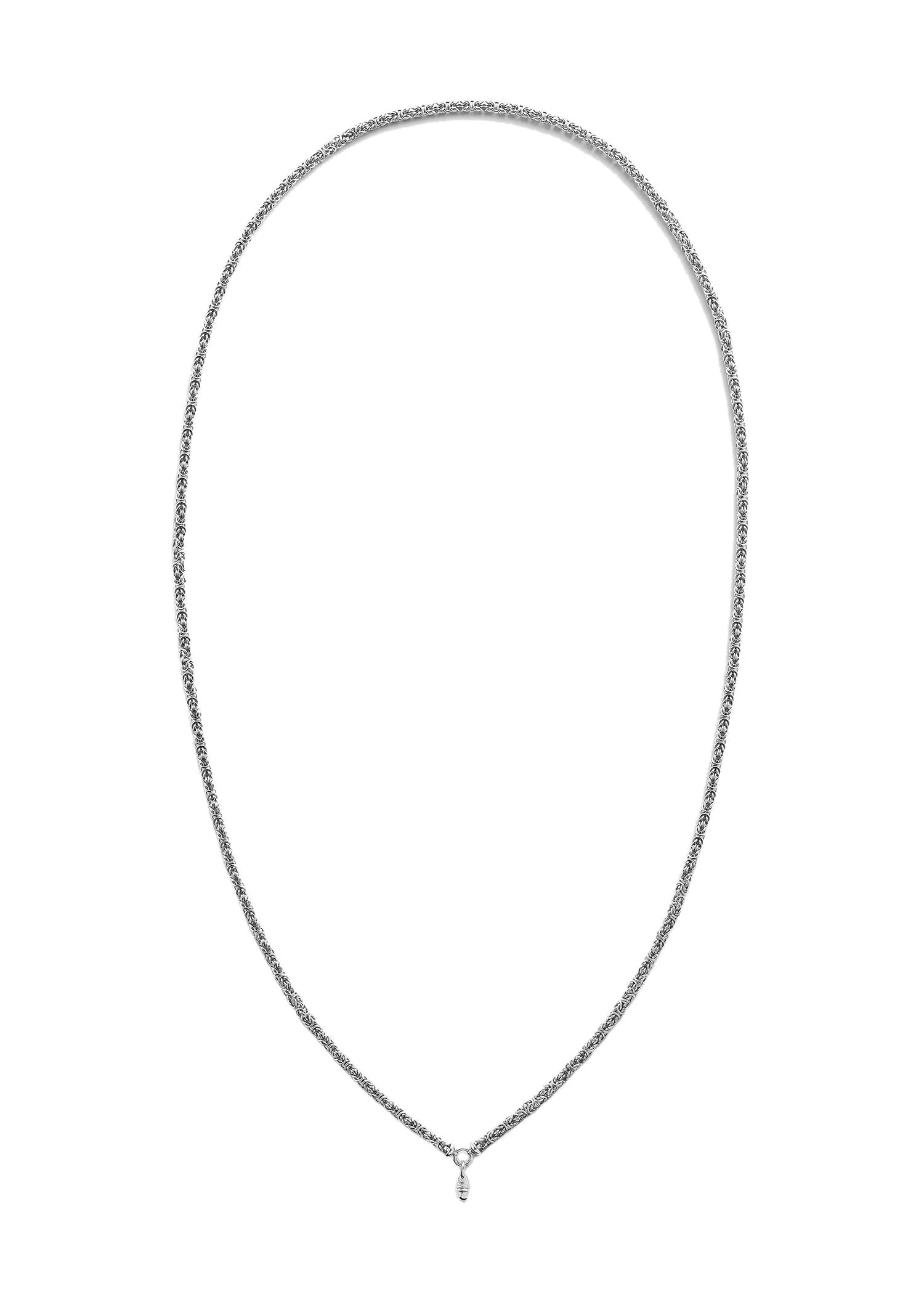 Elongated Byzantine necklace in Silver