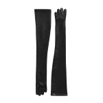 Toteme Extra-long leather gloves in Black