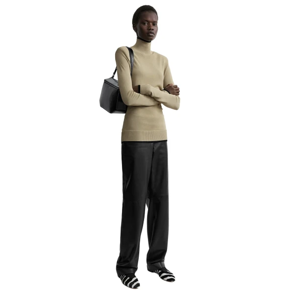 Toteme Fitted ribbed top in Sage, view 2