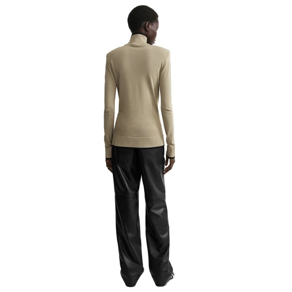 Toteme Fitted ribbed top in Sage, view 4