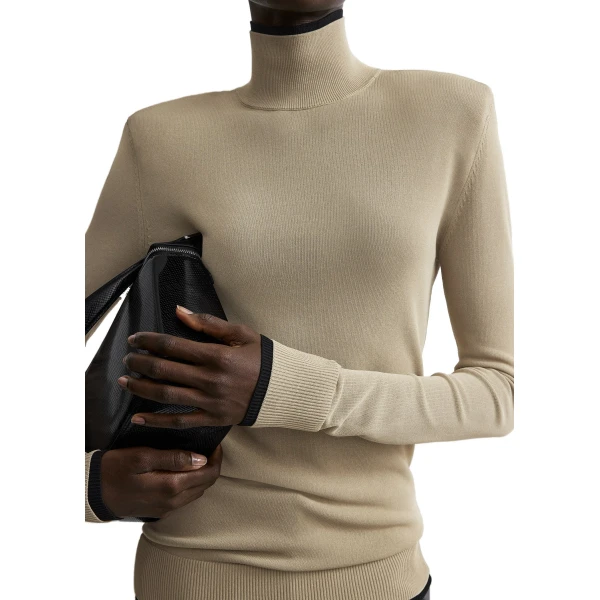 Toteme Fitted ribbed top in Sage, view 5