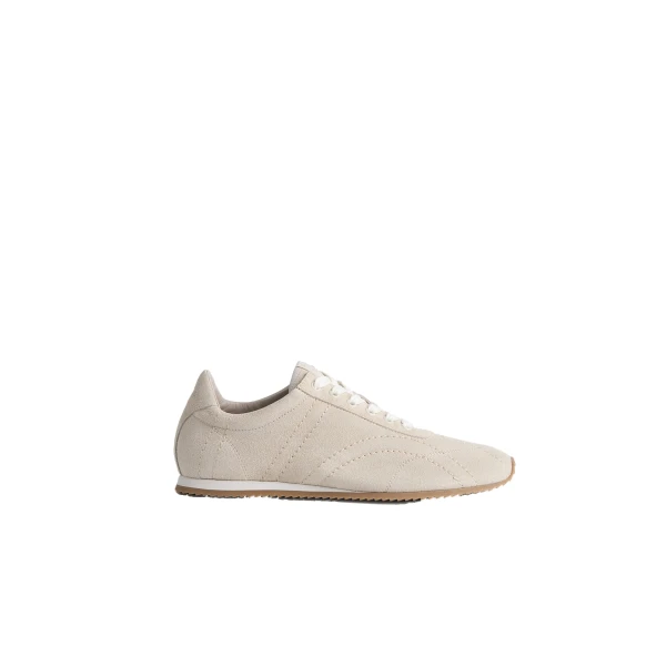 Toteme Flex suede sneakers in Stone