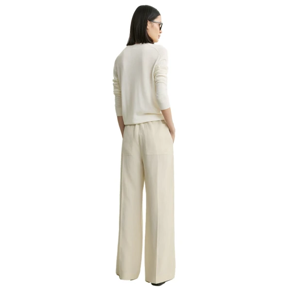 Toteme Fluid drawstring trousers in Talc, view 4