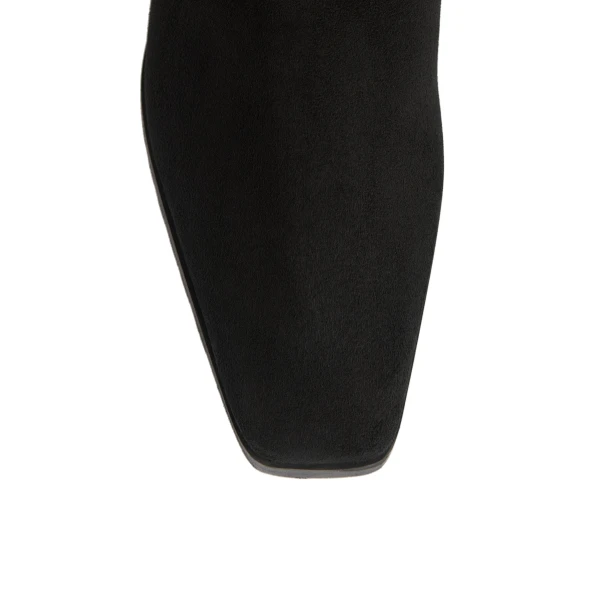 Fold-down shearling boots in Black - Image 6