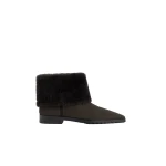 Toteme Fold-down shearling boots in Pepper