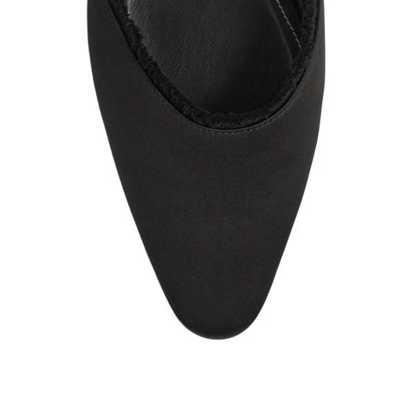 Frayed satin lounge slippers in Black - Image 6
