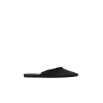 Toteme Frayed satin lounge slippers in Black