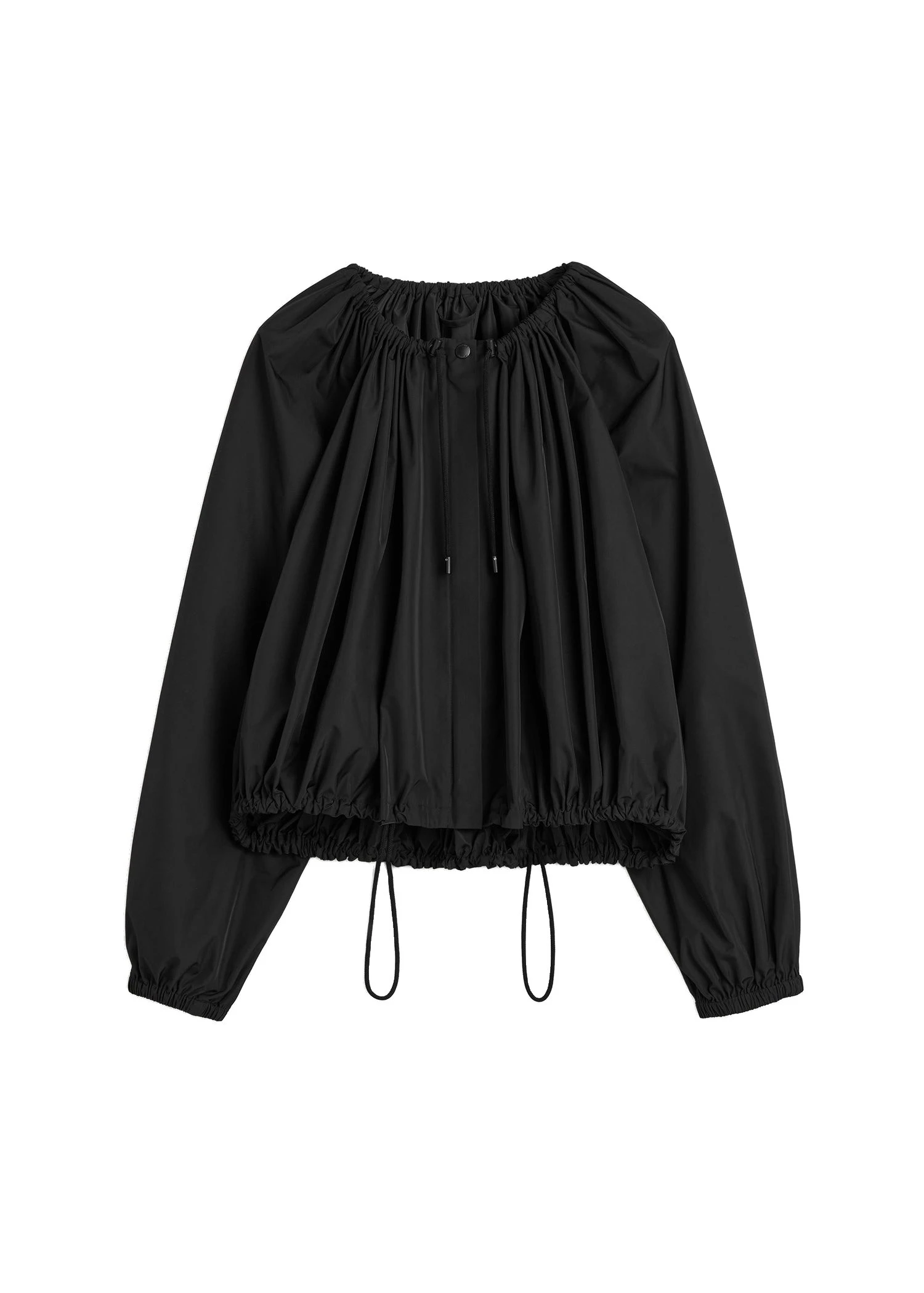 Toteme-Gathered-parachute-jacket-in-Black-white Toteme Gathered parachute jacket in Black