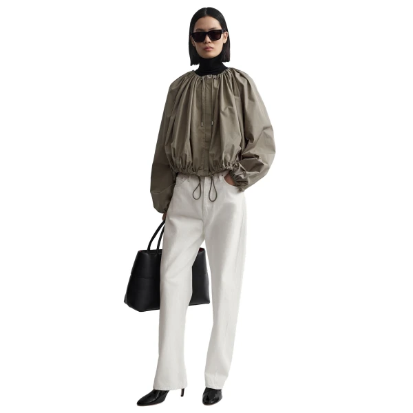 Toteme Gathered parachute jacket in Rock, view 2