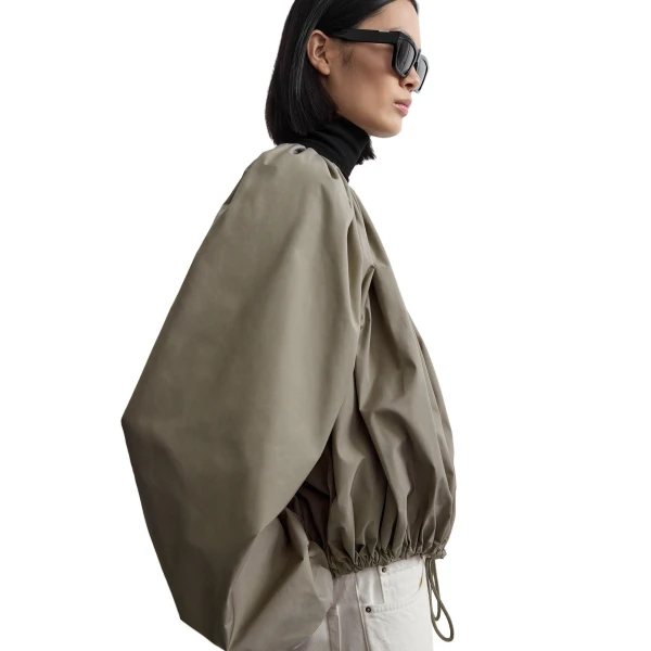 Toteme Gathered parachute jacket in Rock, view 5