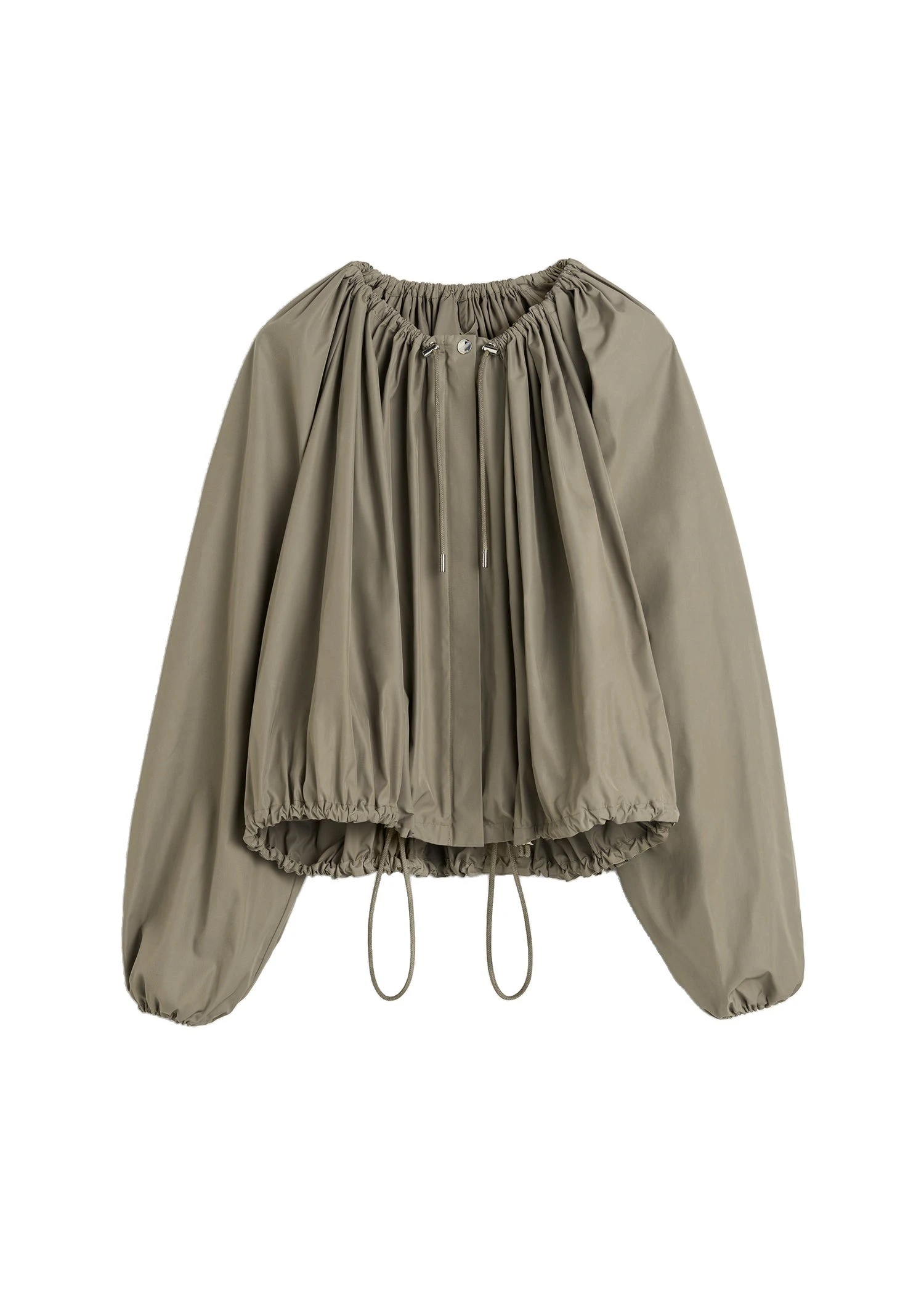 Toteme-Gathered-parachute-jacket-in-Rock-white Toteme Gathered parachute jacket in Rock