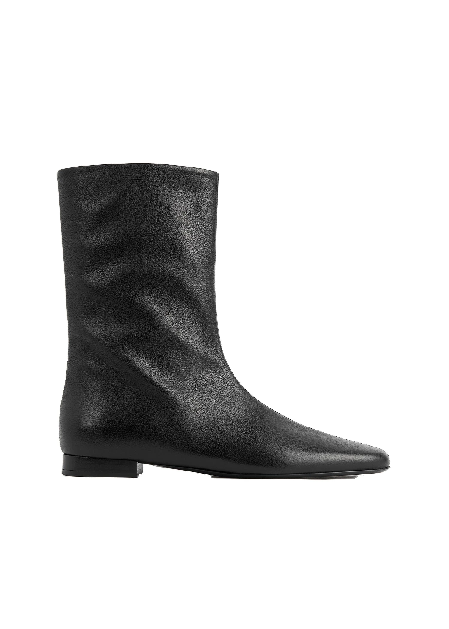 Grained-leather ankle boots in Black