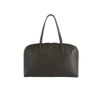 Toteme Grained-leather day tote in Dark chocolate