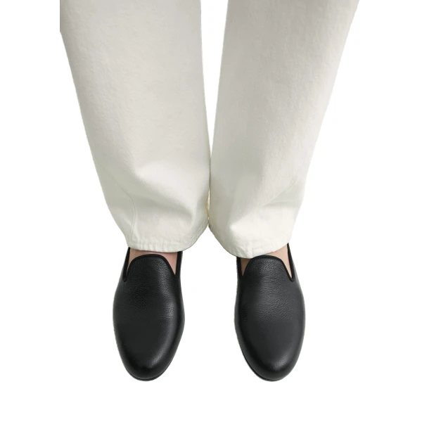 Grained-leather loafers in Black - Image 2