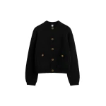 Toteme Hammered button cotton cardigan in Black