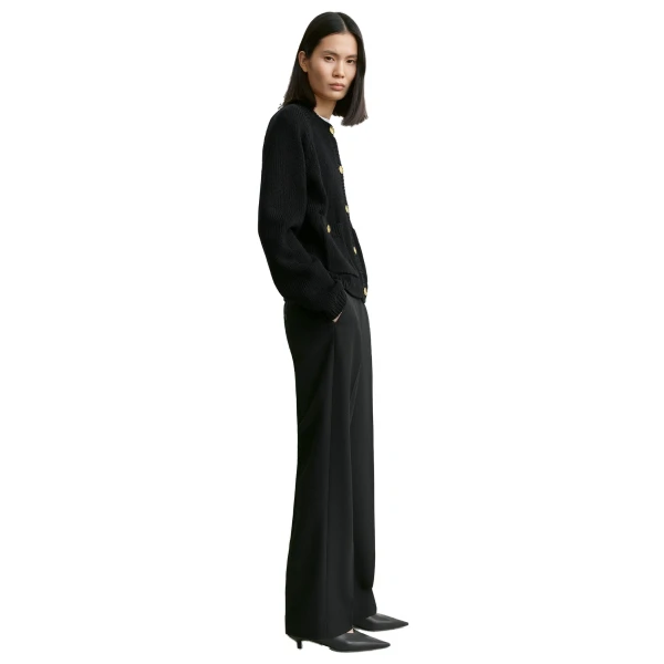 Toteme Hammered button cotton cardigan in Black, view 3