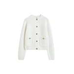 Toteme Hammered button cotton cardigan in White