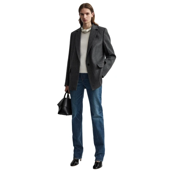 Toteme Herringbone blazer in Dark grey mélange, view 2