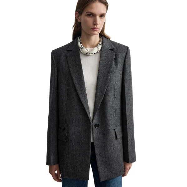 Toteme Herringbone blazer in Dark grey mélange, view 5