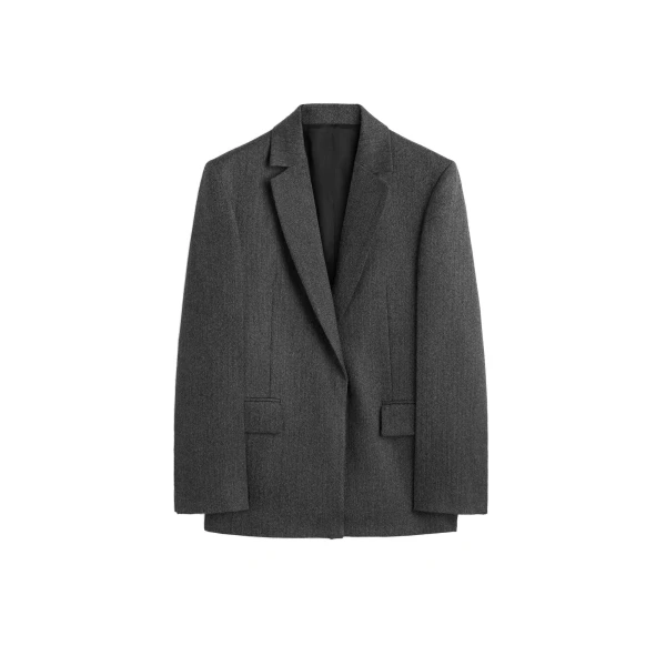 Herringbone blazer in Dark grey mélange