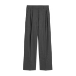 Toteme Herringbone double-pleat trousers in Dark grey mélange
