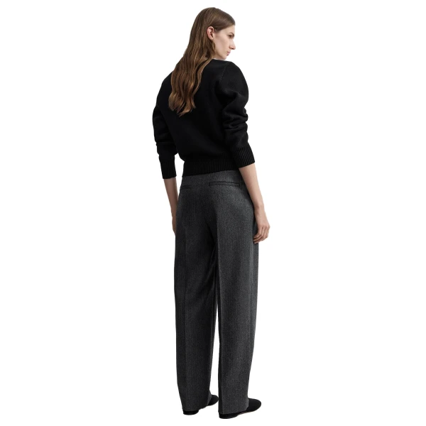 Toteme Herringbone double-pleat trousers in Dark grey mélange, view 4