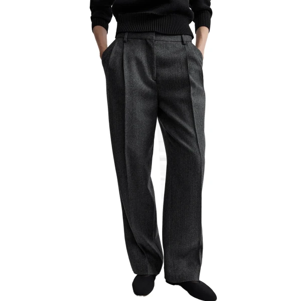 Toteme Herringbone double-pleat trousers in Dark grey mélange, view 5
