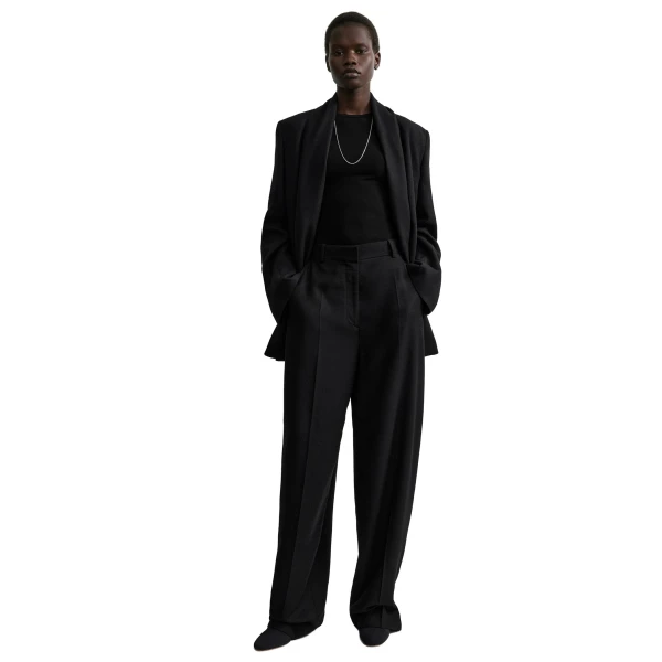 Toteme High-waist flannel trousers in Black, view 2