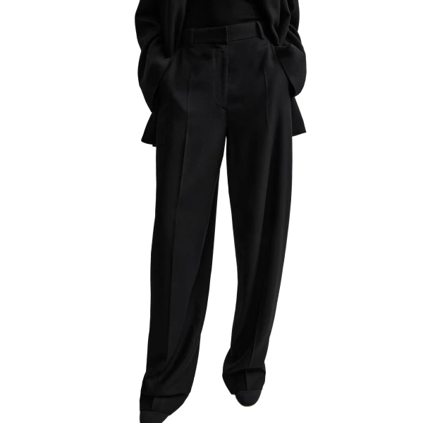 Toteme High-waist flannel trousers in Black, view 5