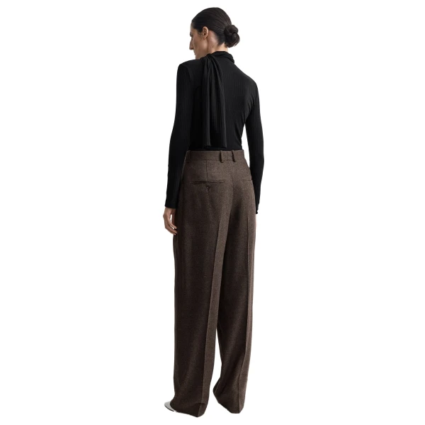 Toteme High-waist flannel trousers in Taupe mélange, view 4