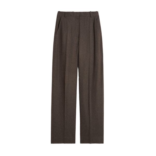 Toteme High-waist flannel trousers in Taupe mélange