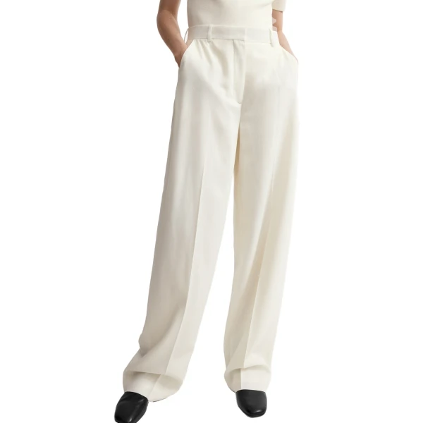 Toteme High-waist fluid trousers in Ecru, view 5