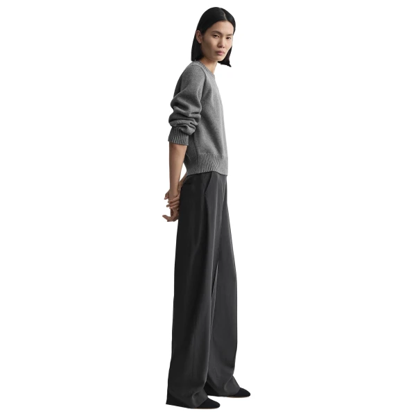 Toteme High-waist fluid trousers in Washed black, view 3