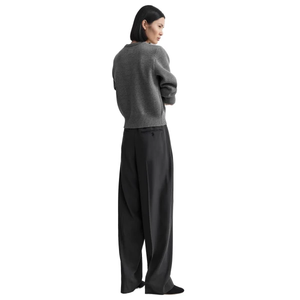 Toteme High-waist fluid trousers in Washed black, view 4