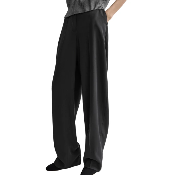 Toteme High-waist fluid trousers in Washed black, view 5