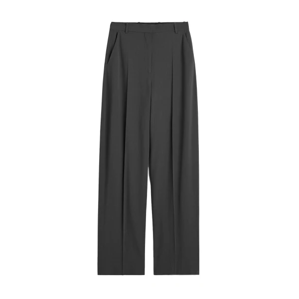 High-waist fluid trousers in Washed black