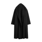 Toteme Hoodie belted coat in Black