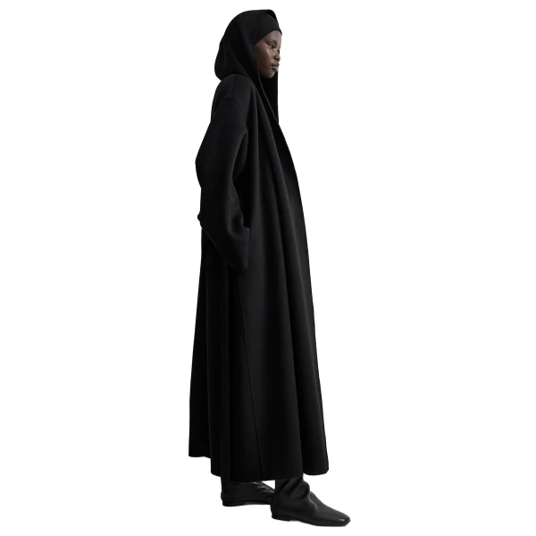 Toteme Hoodie belted coat in Black, view 3