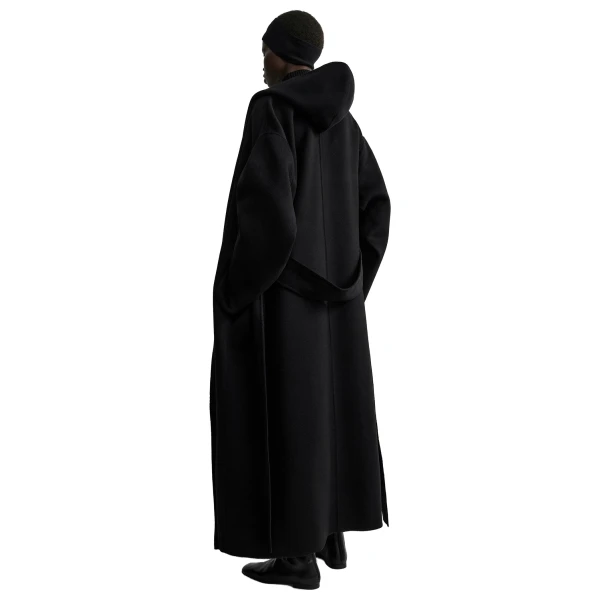 Toteme Hoodie belted coat in Black, view 4