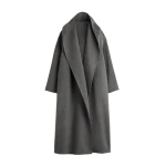 Toteme Hoodie belted coat in Pale grey mélange